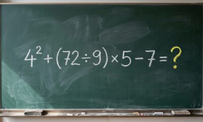 4² + (72 ÷ 9) × 5 − 7 desafia sua memória escolar: a conta só parece complicada para quem não sabe por onde começar