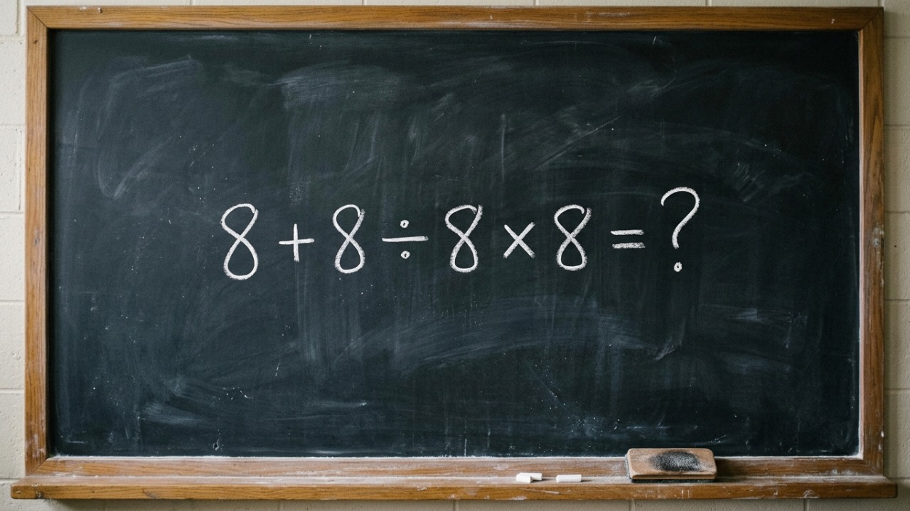 Parece uma conta básica, mas muita gente esquece por onde começar: 8 + 8 ÷ 8 × 8