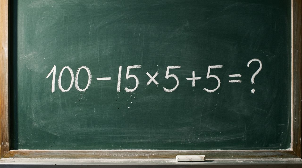 Não precisa de calculadora, apenas lembrar uma regra: 100 − 15 × 5 + 5