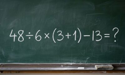 Se você aprendeu divisão e multiplicação no caderno, tente resolver 48 ÷ 6 × (3 + 1) − 13 sem errar a sequência