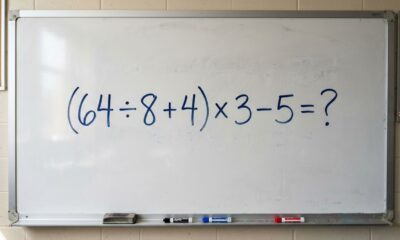 Parece fácil até chegar ao parêntese: quanto vale (64 ÷ 8 + 4) × 3 − 5 sem calculadora?
