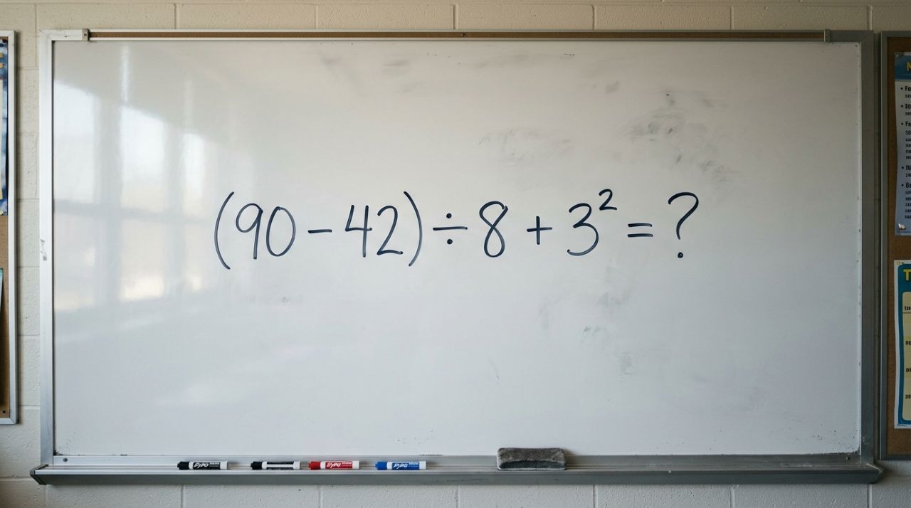 Quem estudou matemática nos anos 80 consegue resolver (90 − 42) ÷ 8 + 3² sem recorrer à calculadora?