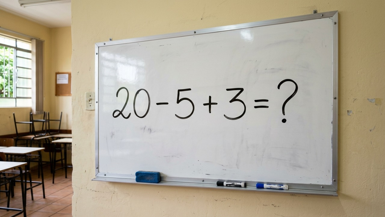 Parece uma conta fácil, mas muita gente se confunde: quanto é 20 - 5 + 3?