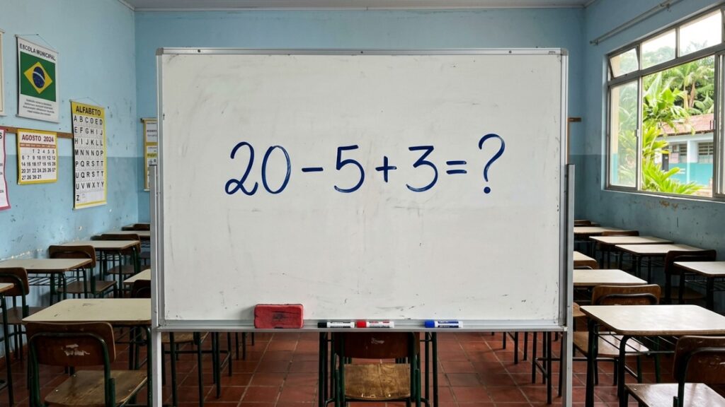 Parece uma conta fácil, mas muita gente se confunde: quanto é 20 - 5 + 3?