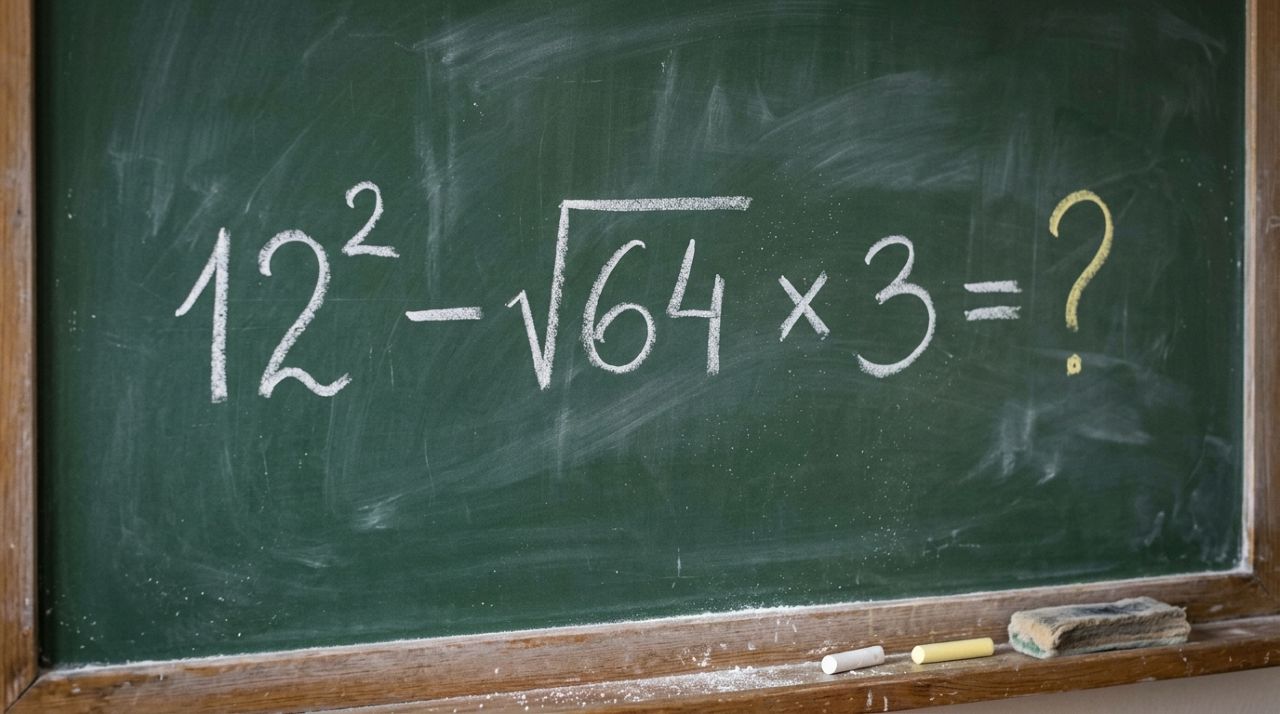 A expressão matemática que parece fácil demais para errar, até você descobrir a armadilha: 12² − √64 × 3