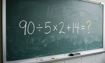 O teste de matemática que mexe com o orgulho de quem sempre tirou nota 10 na escola: 90 ÷ 5 × 2 + 14