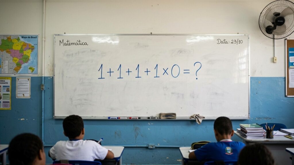 Parece uma conta básica, mas muita gente esquece uma regra: 1 + 1 + 1 + 1 × 0