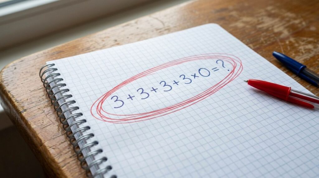 Parece uma conta básica, mas muita gente esquece uma regra: 3 + 3 + 3 +3 × 0