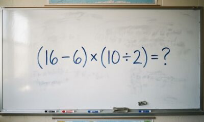 Se você lembra das aulas de matemática, resolva: (16 − 6) × (10 ÷ 2)