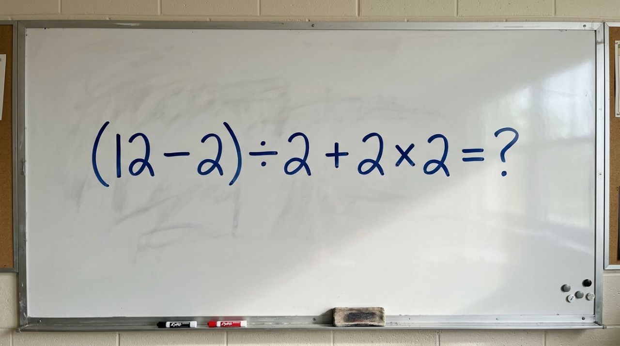 A maioria começa pela parte errada: (12 – 2) ÷ 2 + 2 × 2