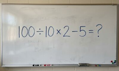 Desafio para quem gosta de números: resolva 100 ÷ 10 × 2 − 5 em menos de 20 segundos