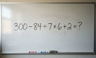 Não precisa de papel nem calculadora para resolver 300 − 84 ÷ 7 × 6 + 2, apenas atenção aos sinais