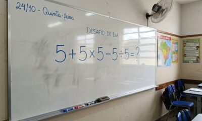 Parece uma conta básica, mas muitos adultos erram: quanto é 5 + 5 × 5 − 5 ÷ 5?