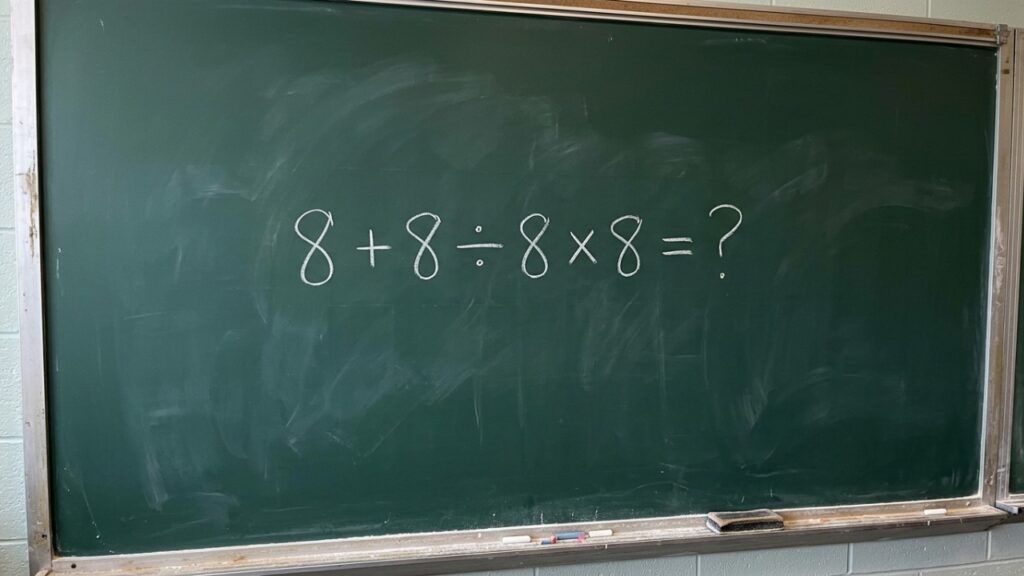 Parece uma conta básica, mas muita gente esquece por onde começar: 8 + 8 ÷ 8 × 8