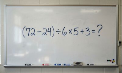 Uma conta com parênteses que parece coisa de criança desafia adultos a resolver (72 − 24) ÷ 6 × 5 + 3 em menos de 30 segundos