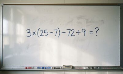 Se sua tabuada ainda está em dia, tente resolver 3 × (25 − 7) − 72 ÷ 9 sem calculadora e descubra se você domina a matemática básica