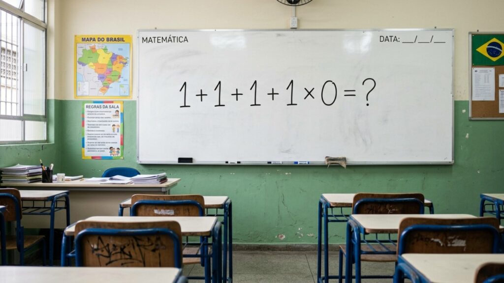 Parece uma conta básica, mas muita gente esquece uma regra: 1 + 1 + 1 + 1 × 0