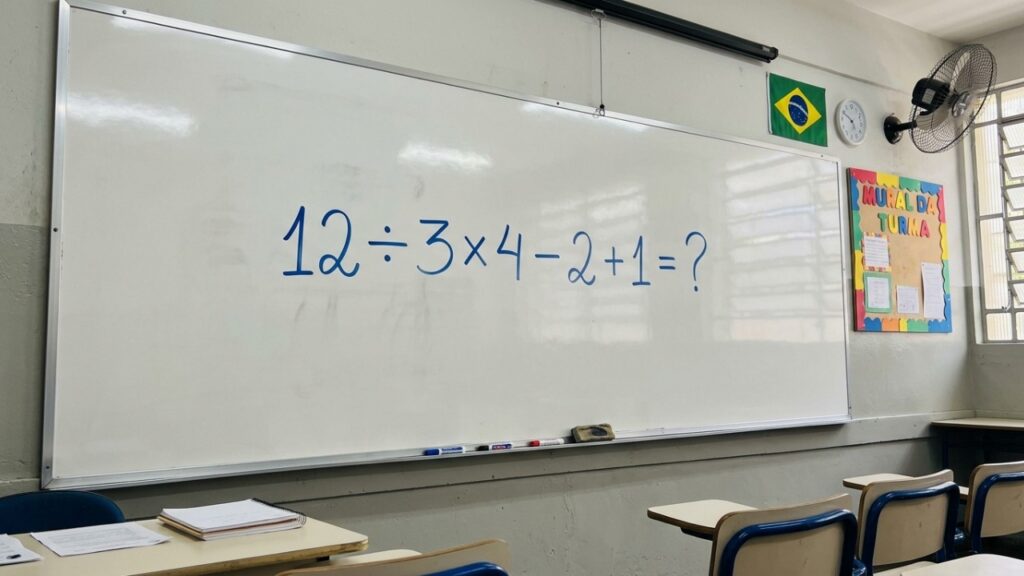 Pouca gente acerta 12 ÷ 3 × 4 − 2 + 1 na primeira tentativa: a conta testa se você realmente lembra qual operação deve vir antes