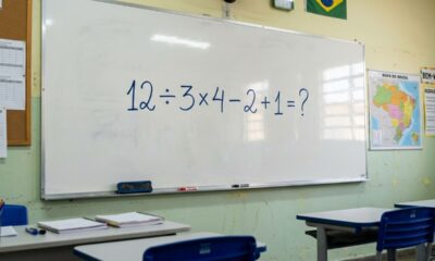 Pouca gente acerta 12 ÷ 3 × 4 − 2 + 1 na primeira tentativa: a conta testa se você realmente lembra qual operação deve vir antes