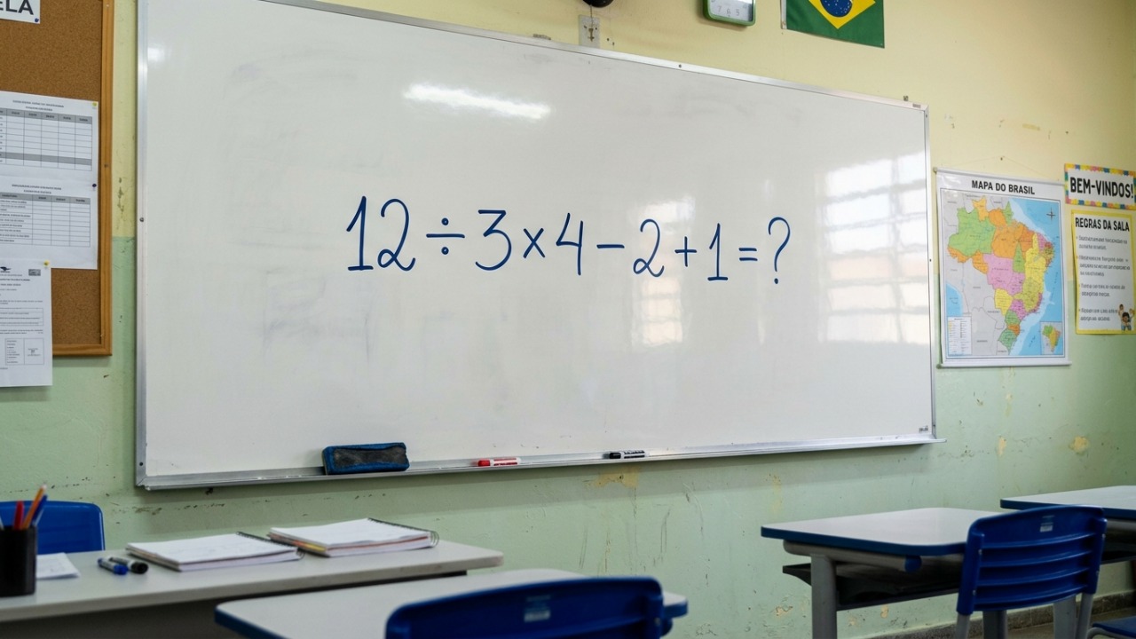 Pouca gente acerta 12 ÷ 3 × 4 − 2 + 1 na primeira tentativa: a conta testa se você realmente lembra qual operação deve vir antes