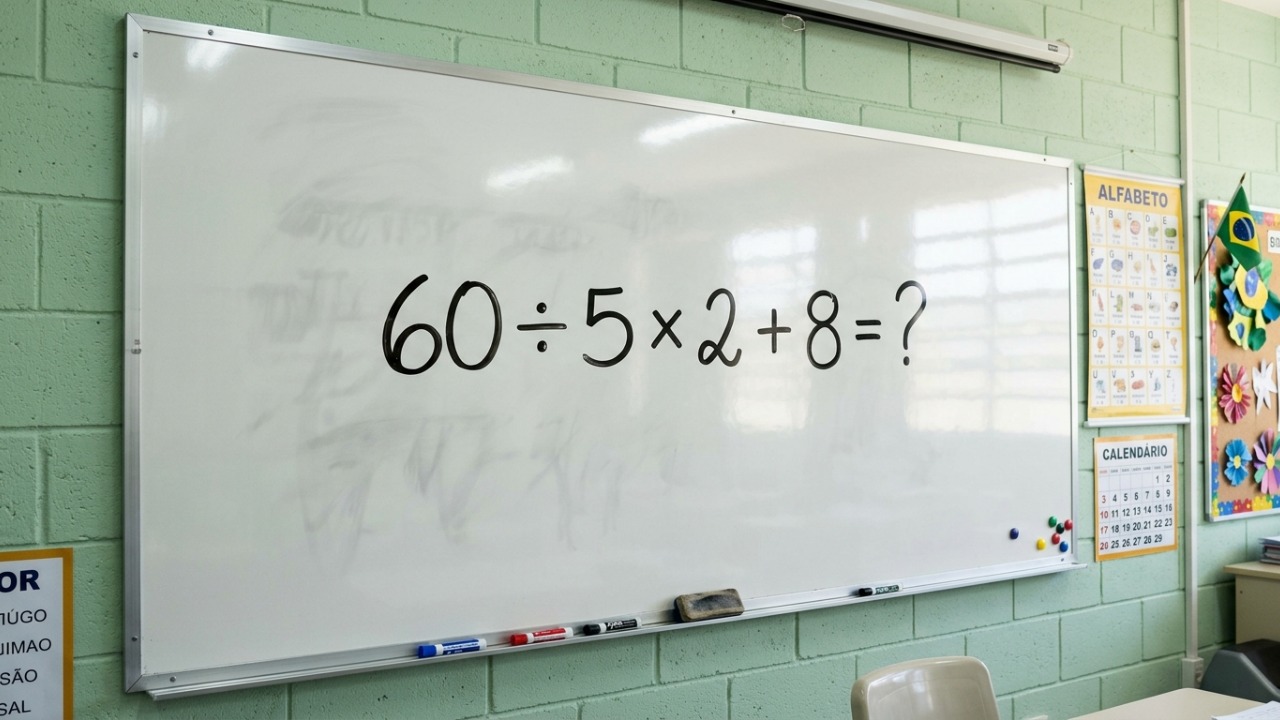Só os mais atentos resolvem 60 ÷ 5 × 2 + 8 de cabeça, sem calculadora e sem se confundir