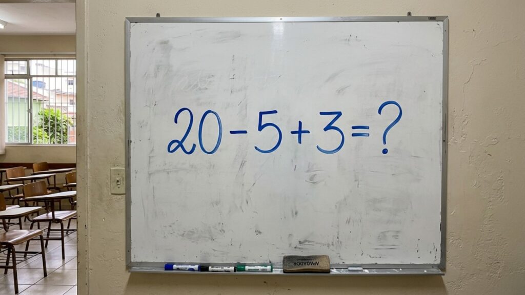 Parece uma conta fácil, mas muita gente se confunde: quanto é 20 - 5 + 3?