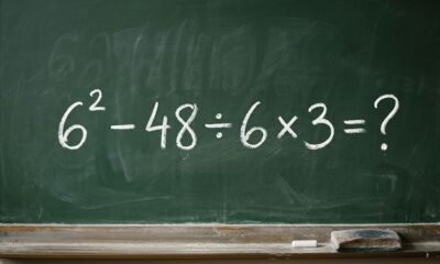 O quadrado do número 6 esconde uma pegadinha que pode confundir adultos na expressão 6² − 48 ÷ 6 × 3