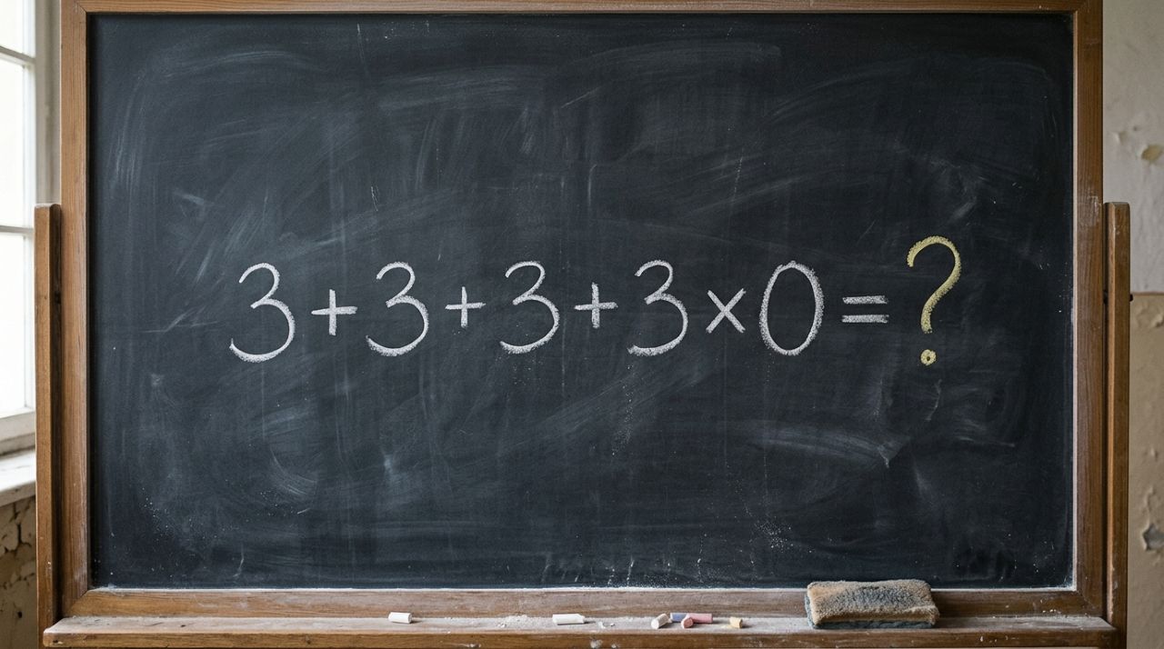 Parece uma conta básica, mas muita gente esquece uma regra: 3 + 3 + 3 +3 × 0
