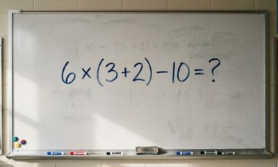 Você consegue descobrir o resultado sem calculadora? 6 × (3 + 2) − 10