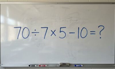 Parece uma conta de criança, mas a ordem dos sinais muda tudo: 70 ÷ 7 × 5 − 10