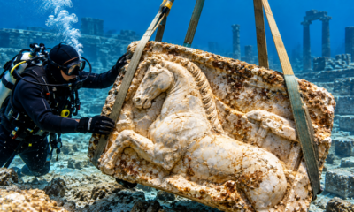 Mergulhadores encontram a 9 metros de profundidade um cavalo de 2.500 anos ligado ao colossal Templo de Zeus