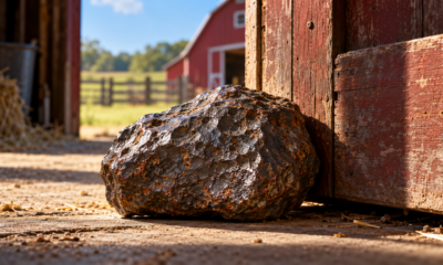 Rocha espacial de 10 kg foi usada como peso de porta por décadas em uma fazenda nos Estados Unidos até pesquisadores descobrirem que ela era um raro meteorito