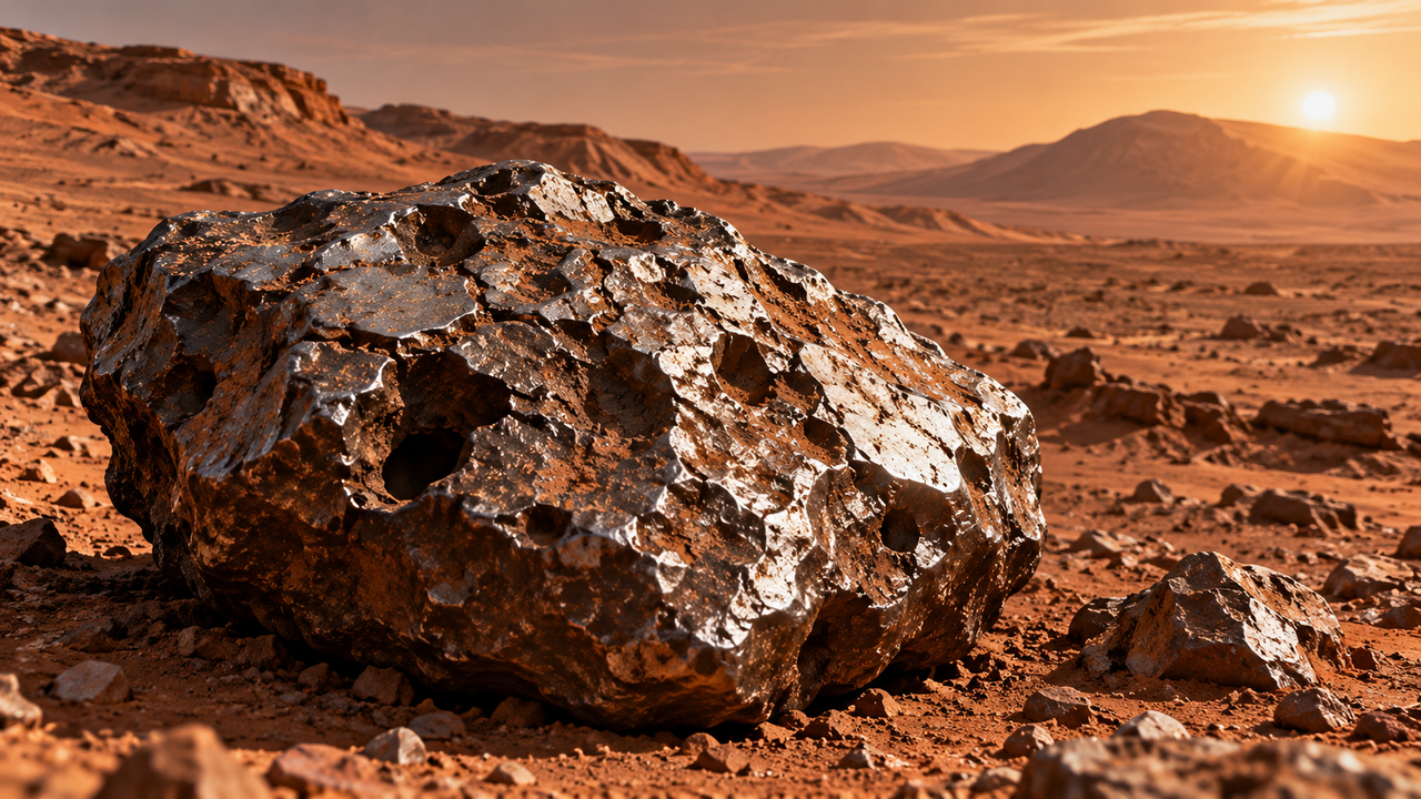 A NASA encontrou em Marte um gigantesco meteorito de ferro com cerca de 2 metros de largura, e suas estranhas cavidades escondem pistas sobre a origem de uma rocha que viajou pelo espaço durante bilhões de anos