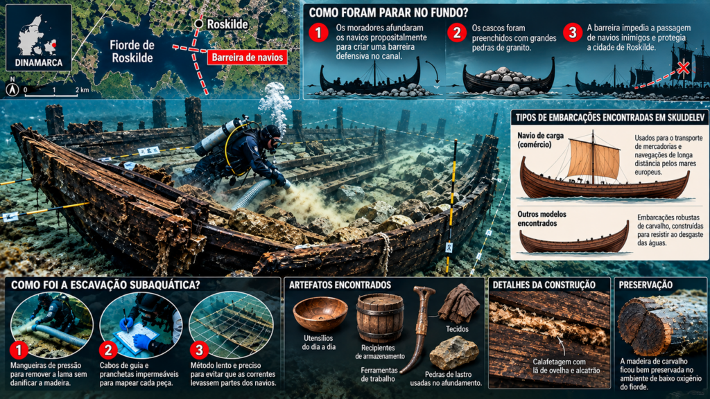 Seis navios vikings são encontrados no fundo do mar do Báltico com armas, ferramentas e objetos preservados durante séculos sob as águas geladas