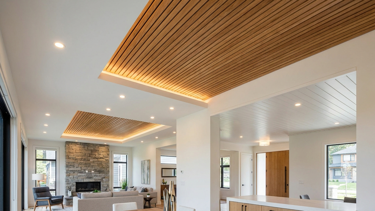Forro de gesso, madeira ou PVC: o guia prático de durabilidade, manutenção e iluminação embutida para escolher o melhor teto da casa
