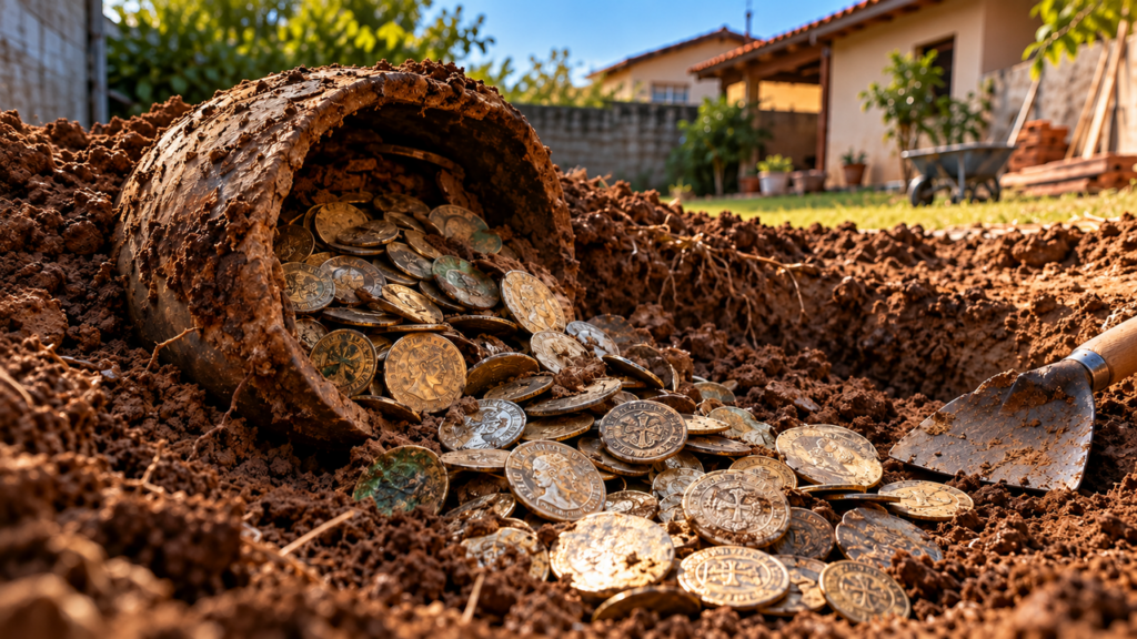 Família demoliu o piso de uma residência antiga para iniciar uma reforma e encontrou um compartimento secreto com joias, moedas raras e objetos históricos que surpreenderam especialistas