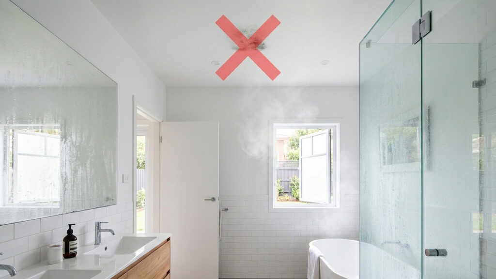 Adeus teto preto de mofo no banheiro: a técnica simples de ventilação após o banho quente para barrar a condensação de vapor na pintura