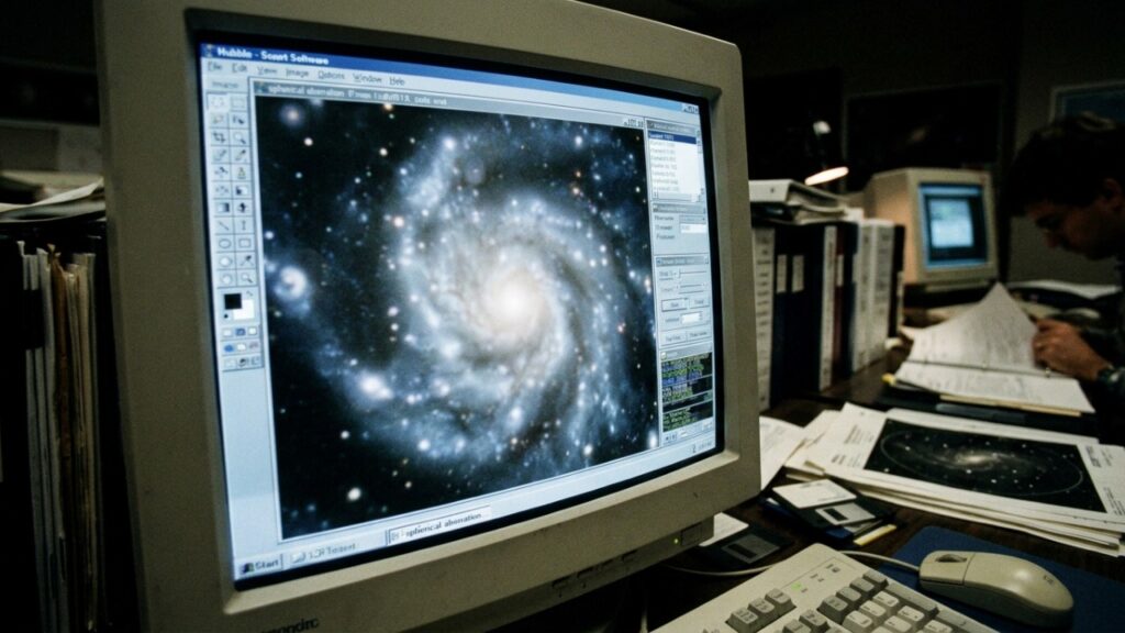 Em 1990, a NASA lançou o telescópio Hubble com um defeito no espelho menor que a espessura de um fio de cabelo e, 3 anos depois, astronautas precisaram consertá-lo em pleno espaço