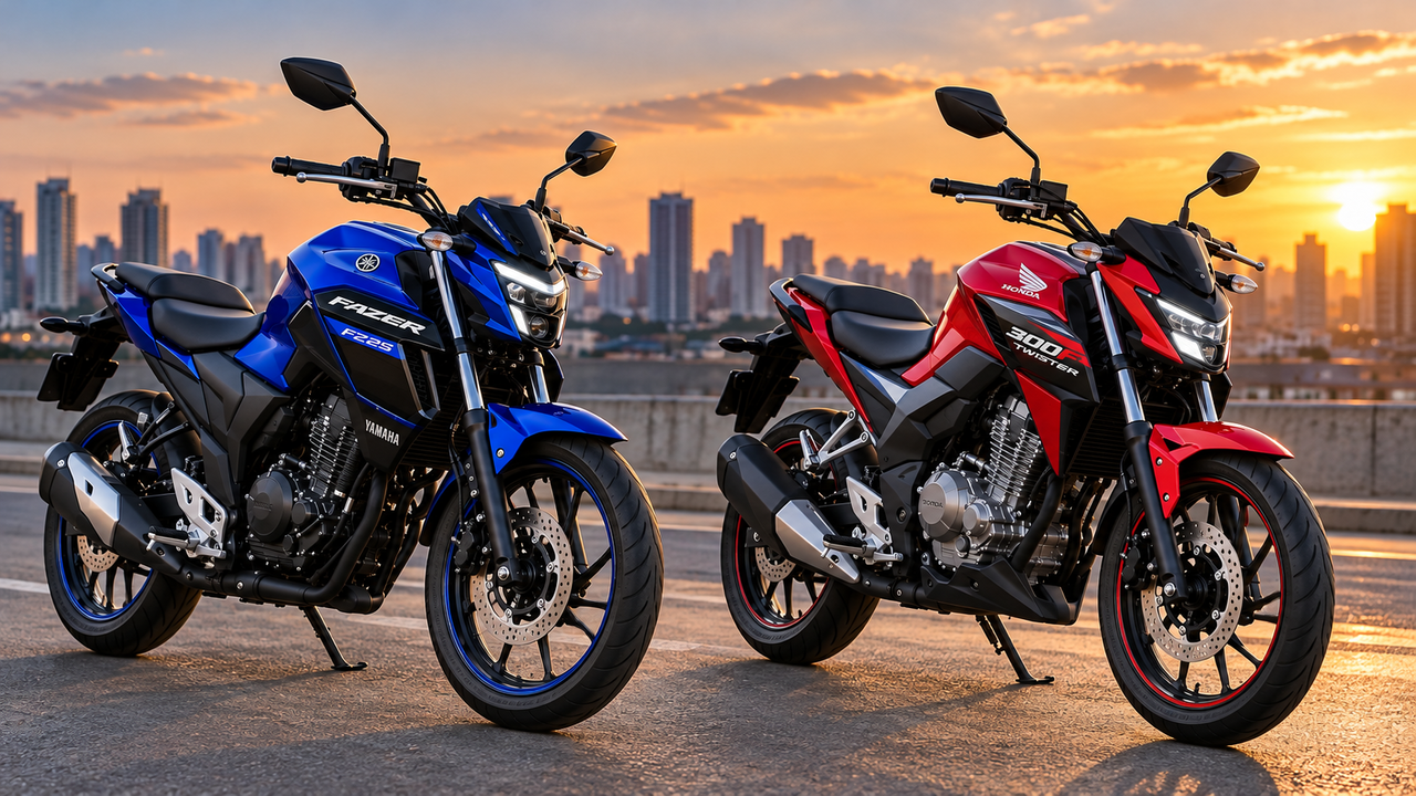 Yamaha prepara nova Fazer 250 com visual renovado, equipamentos atualizados e mudanças que podem aumentar a disputa com a Honda CB 300F Twister nas ruas brasileiras