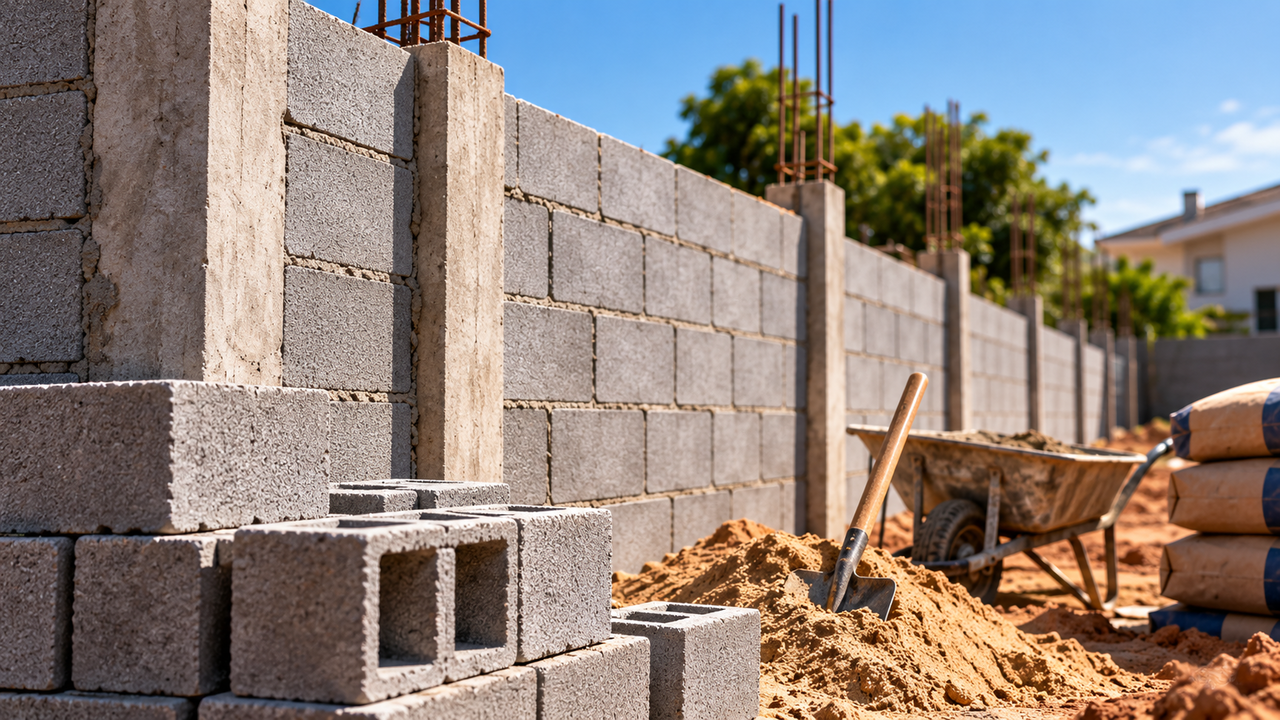 Profissionais da construção explicam quanto custa construir um muro de 20 metros quadrados e mostram como o preço dos blocos, do cimento e da mão de obra influencia o orçamento final