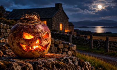 Antes das abóboras iluminadas do Halloween, os irlandeses esculpiam nabos com rostos assustadores para afastar espíritos, e uma antiga lenda explica como essa tradição atravessou o oceano e conquistou o mundo