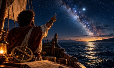 Marinheiros da Antiguidade navegavam durante a noite usando estrelas e constelações para encontrar o caminho em meio ao mar aberto