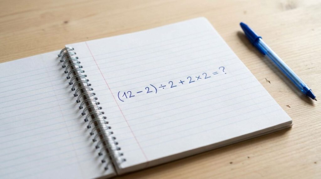 A maioria começa pela parte errada: (12 – 2) ÷ 2 + 2 × 2