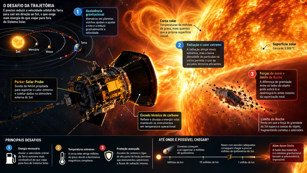 Quão perto um objeto pode chegar do Sol antes de ser destruído? A astronomia conhece casos extremos