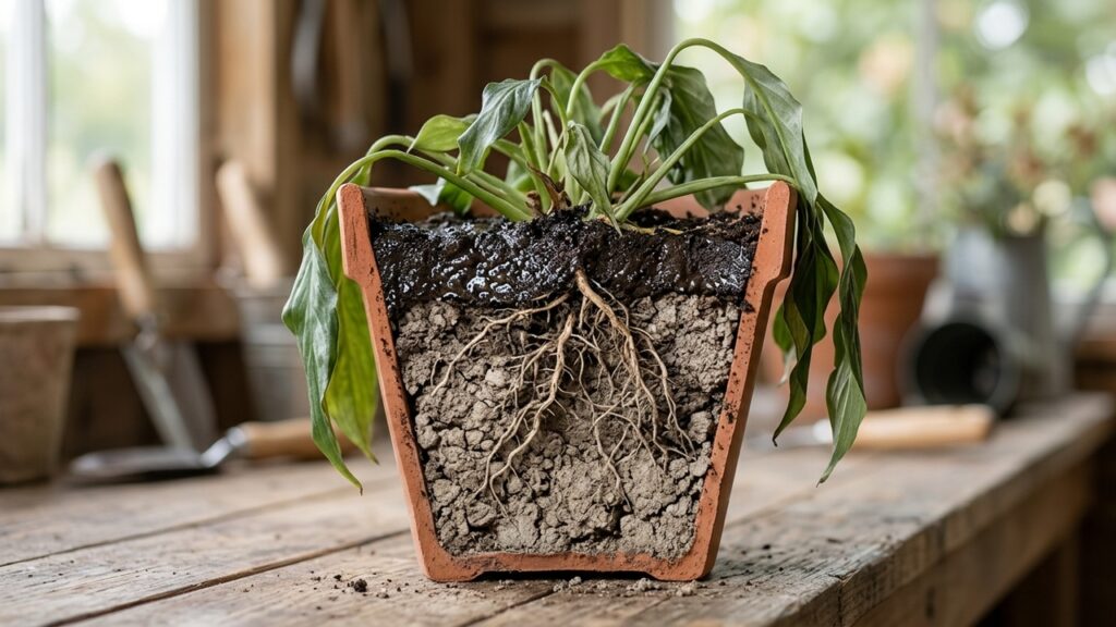 O erro comum na rega diária que você comete achando que está ajudando e que sufoca as raízes da planta de vaso aos poucos