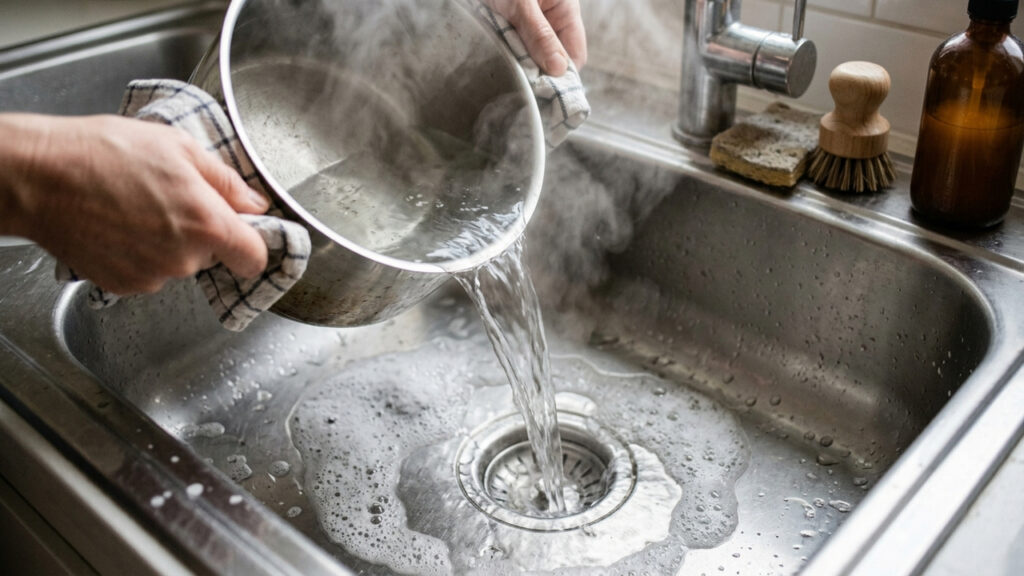 O ingrediente de cozinha que desentope a pia em 5 minutos: o truque rápido sem soda cáustica que dissolve a gordura do cano