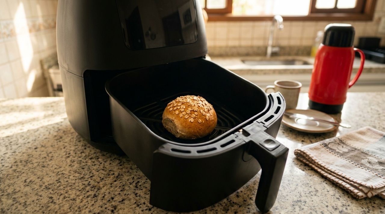 Pãozinho de airfryer com 3 ingredientes e pronto em 5 minutos: receita fácil para o café da manhã