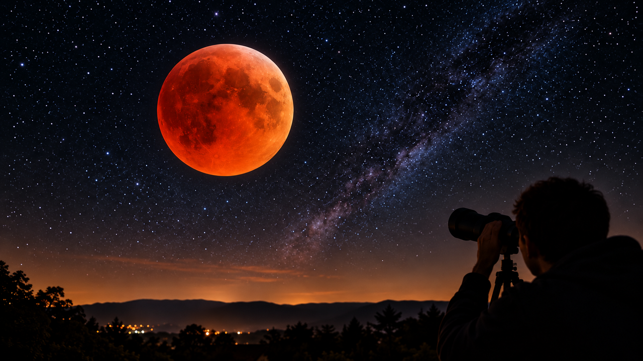 Um eclipse lunar está prestes a transformar a aparência da Lua: o satélite poderá ganhar tons avermelhados durante um fenômeno natural que pode ser observado sem equipamentos especiais