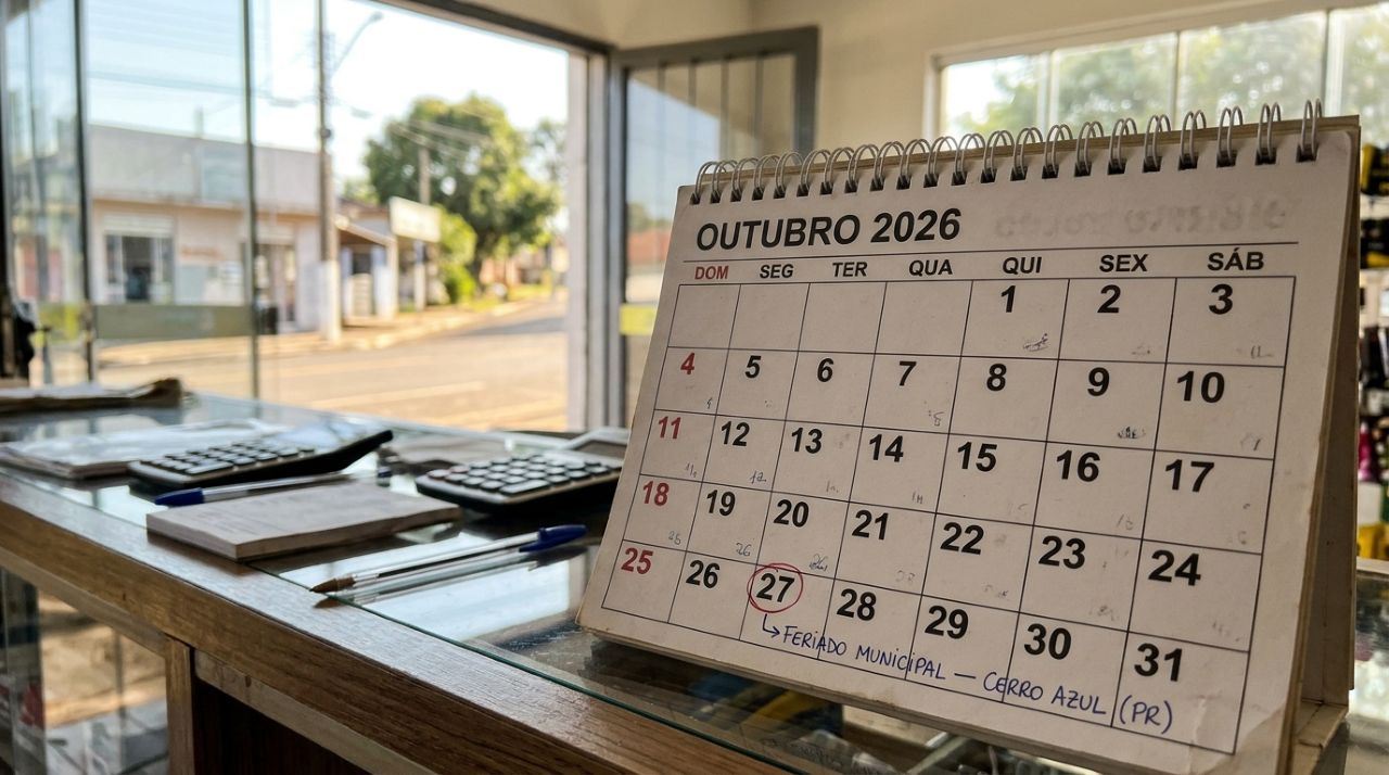 Feriado na próxima terça-feira, 27 de outubro, surpreende moradores e pode mudar o expediente de bancos, escolas e repartições