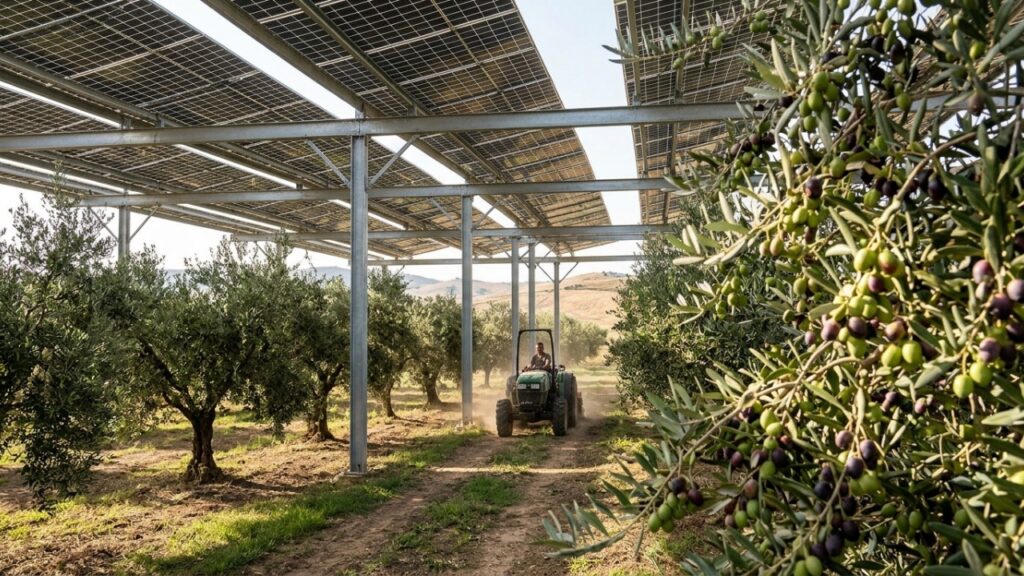 Mais de 5.150 painéis solares serão instalados sobre uma plantação de oliveiras sem derrubar uma única árvore, e o projeto promete suprir 95% da energia de uma fábrica de azeite
